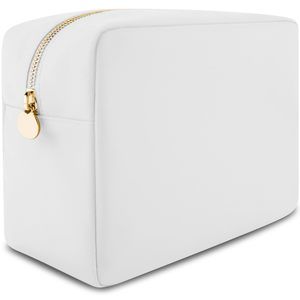 Large Makeup Bag Nylon Cosmetic Pouch Travel Organizer Makeup Case White🤙